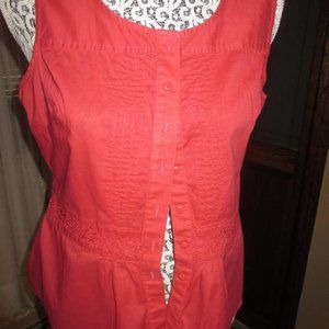 Vintage Liz Claiborne Summer Blouse/Sleeveless/Bright Pink/M/Petite